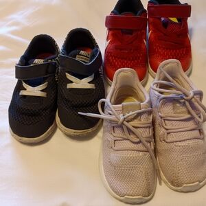 Stylish Kids Sneakers - Red, Black, and Light pink
